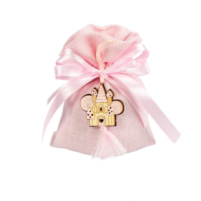 SACCHETTO LINO CTIRANTE CM10X12H ROSA